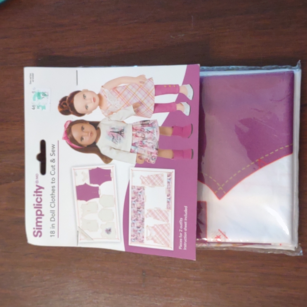 Simplicity 18 in. Doll Clothes to Cut & Sew NIP